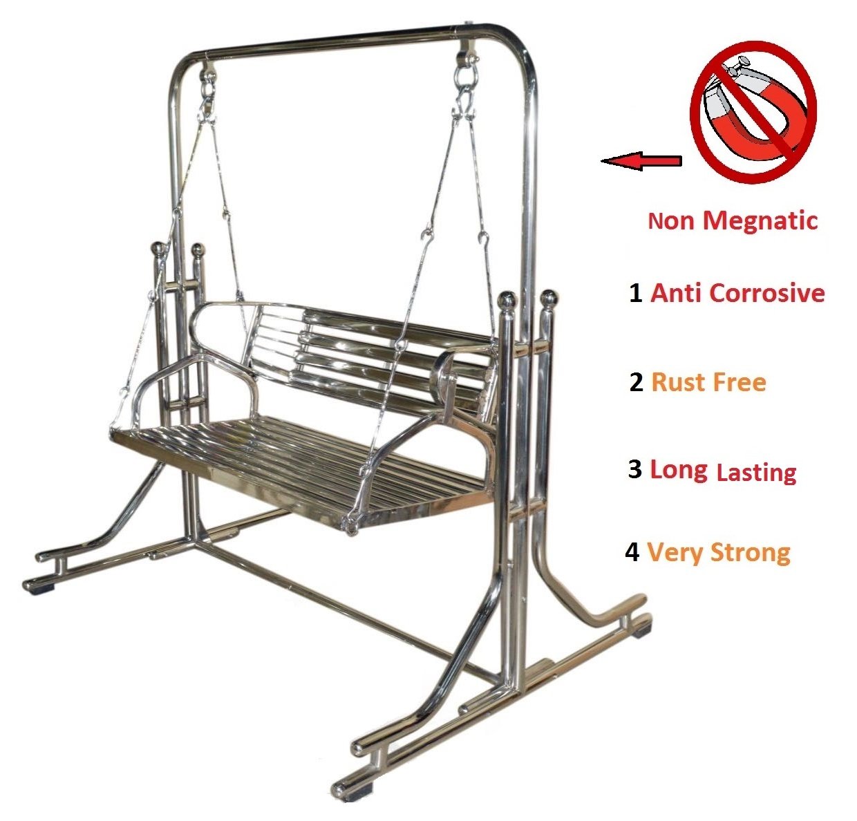 Steel 4 ft reversible swing with stand