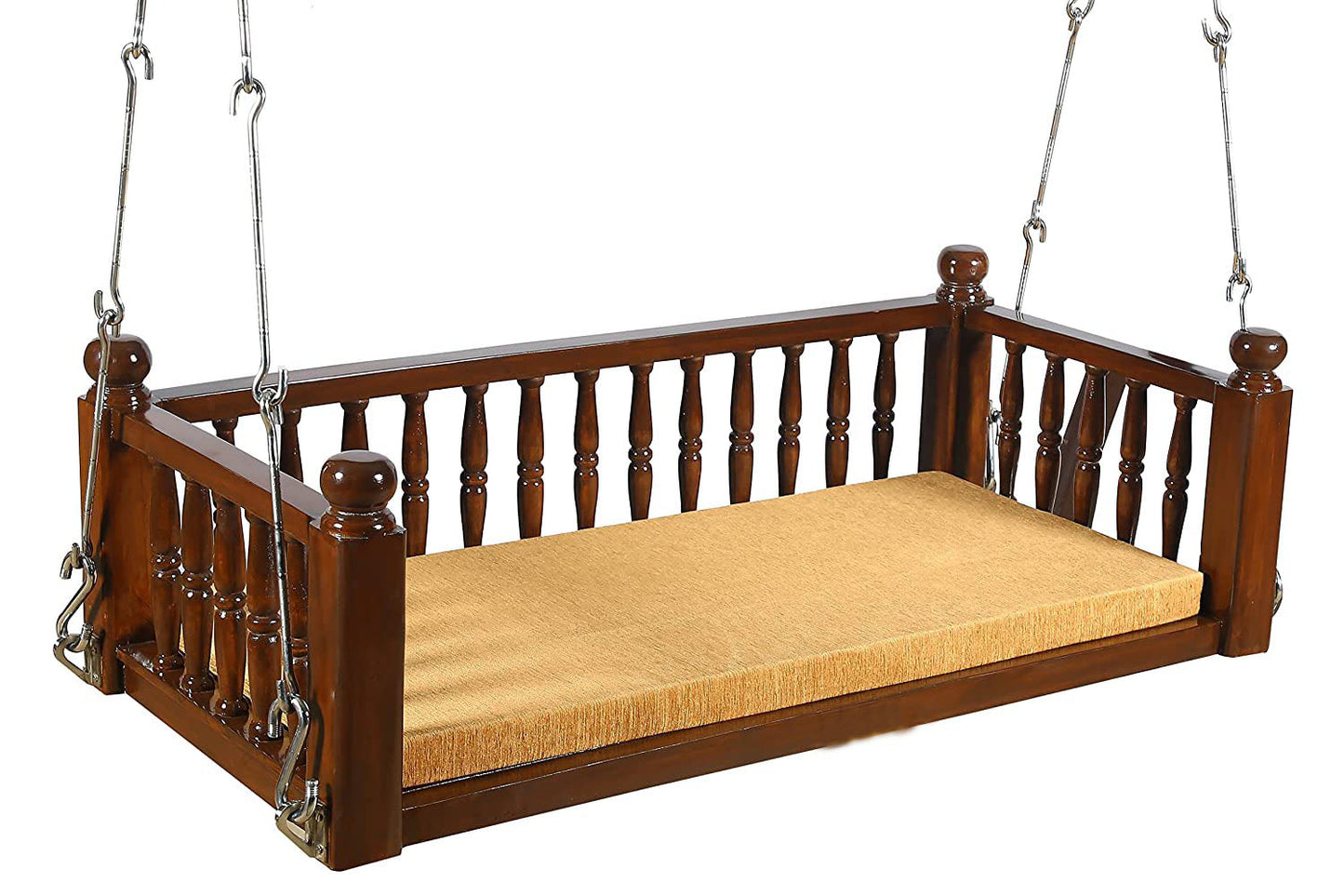 Wooden Designer Thambli 4 ft Swing with cushion and chain