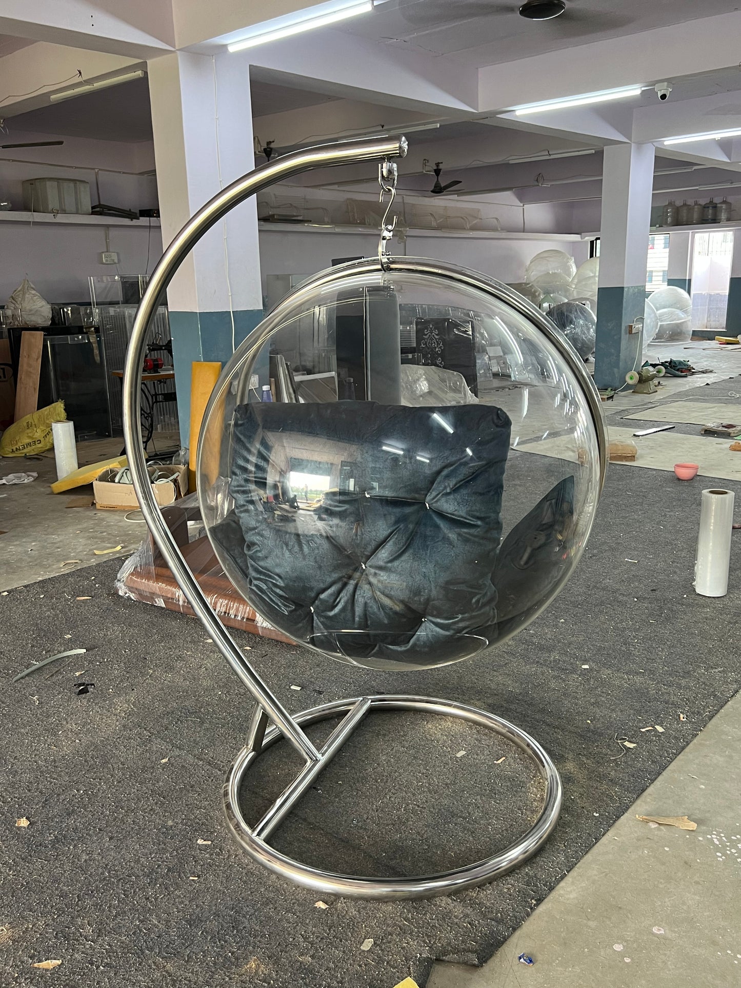 acrylic Bubble swing with stand and cushion