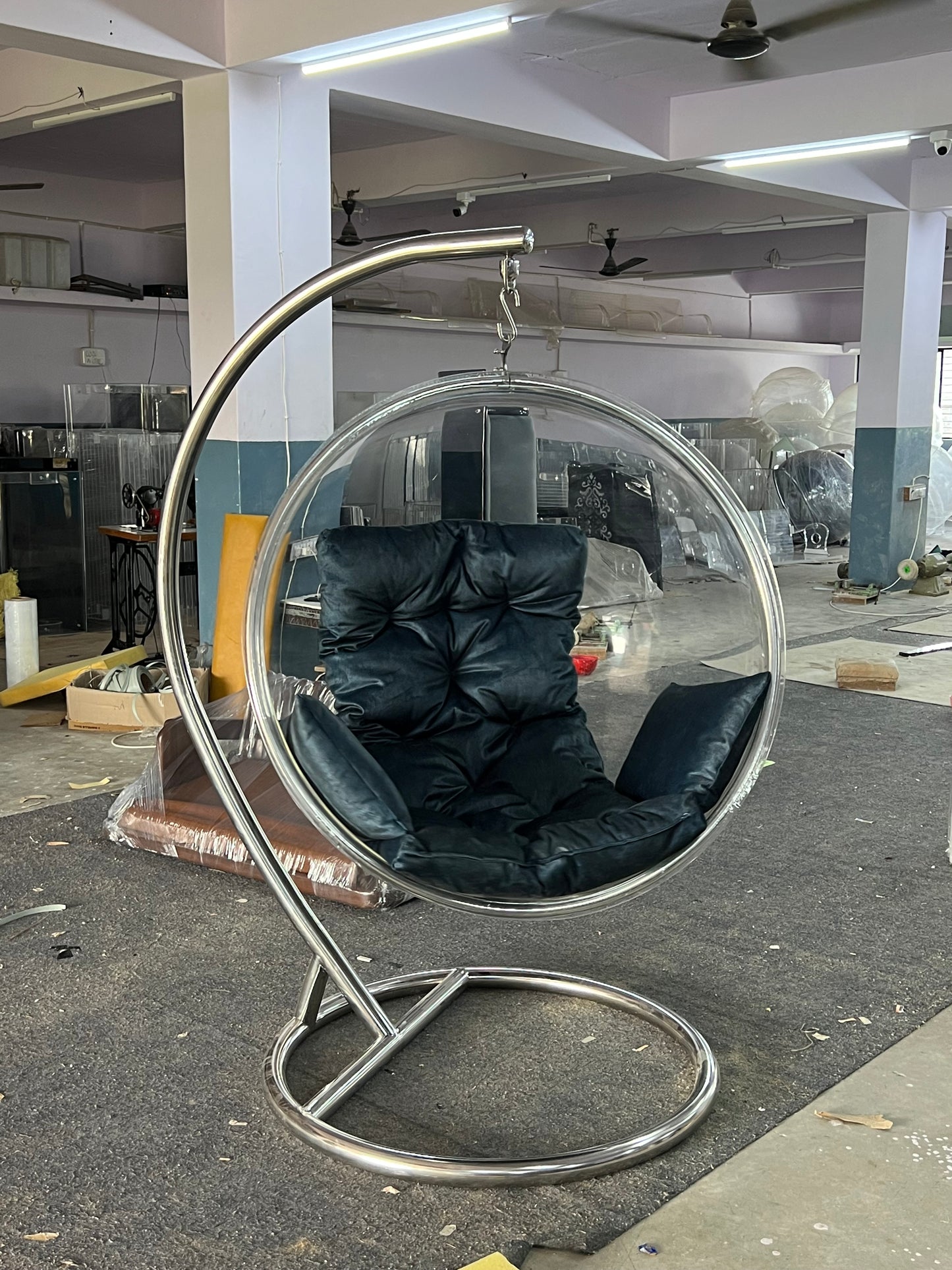 acrylic Bubble swing with stand and cushion