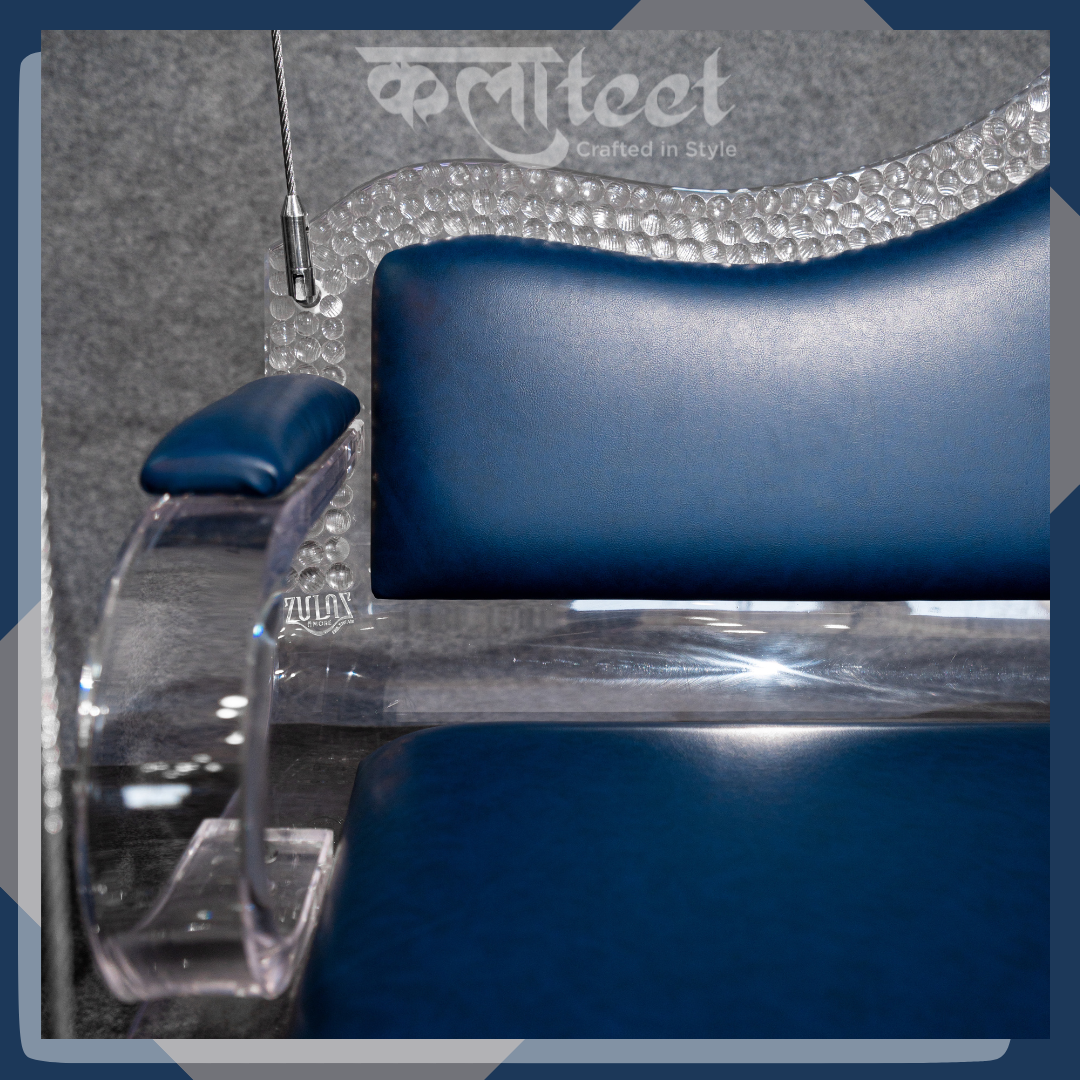 Acrylic 4 Ft Fixed back Royal style Designer swing with cushion