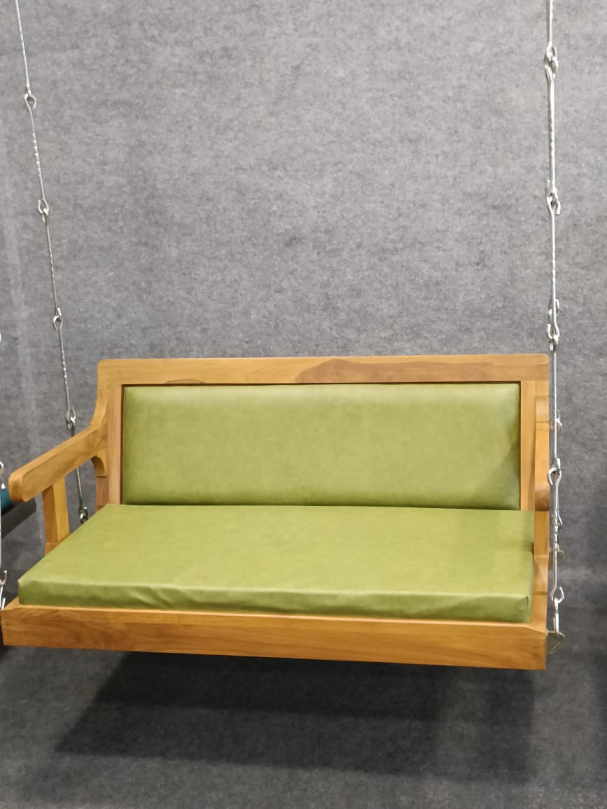 Wooden 4 ft Swing with cushion and chain